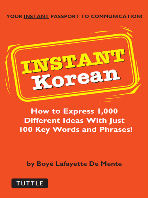 Title details for Instant Korean by Boye Lafayette De Mente - Wait list